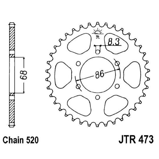 Reťazová rozeta JT JTR 473-37 37T, 520